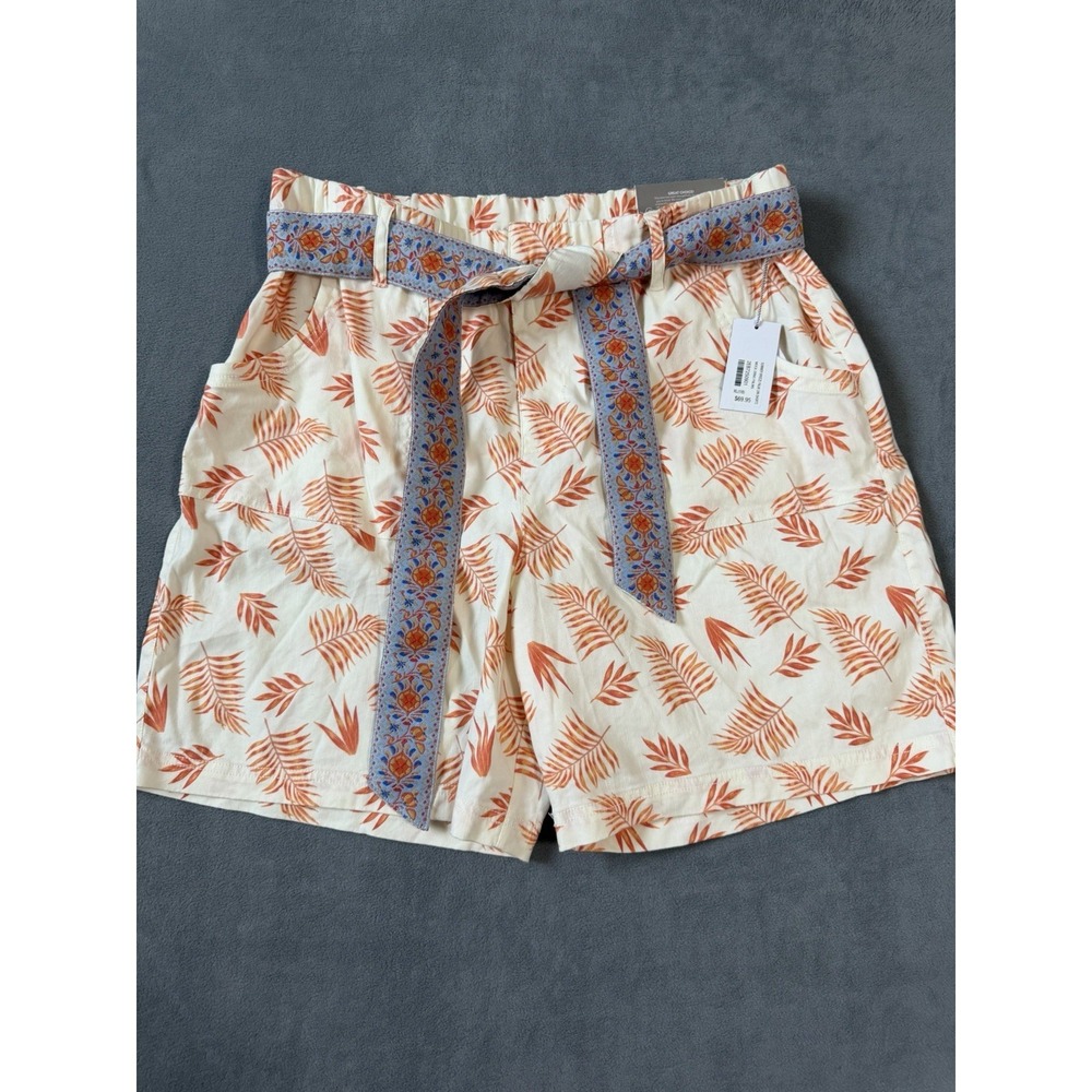 Soft Surroundings Women's Summer Breeze Palm Linen Shorts‎ Sz XL/18 NWT Tropical